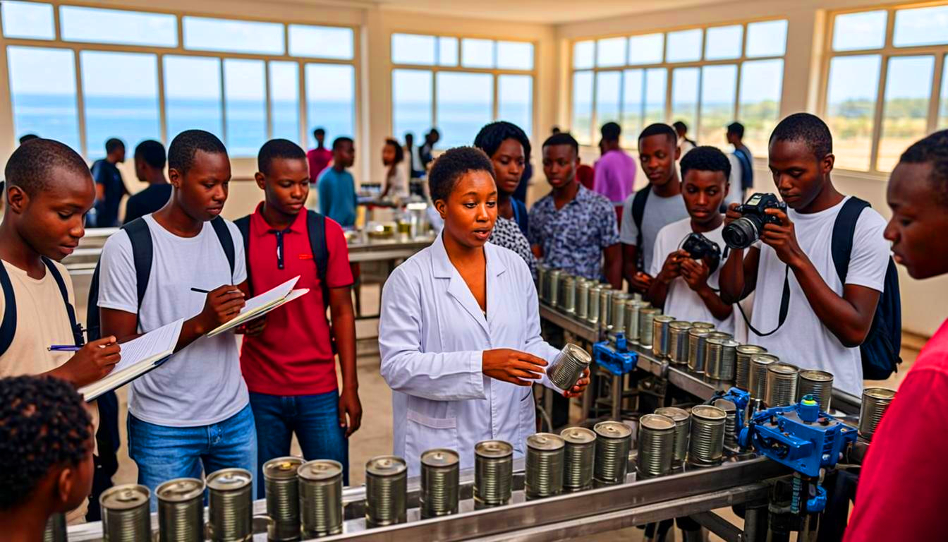 Étudiants en visite pédagogique chez SMARTEST POISSONS